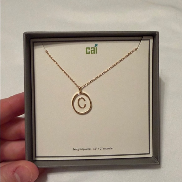 Cai simple blessing‎ disc initial necklace Gold - Picture 2 of 5
